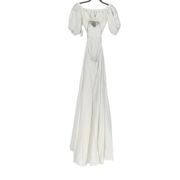 NWT Staud Coliseum White 100% Linen Cottagecore Maxi Dress - Picture 4 of 10